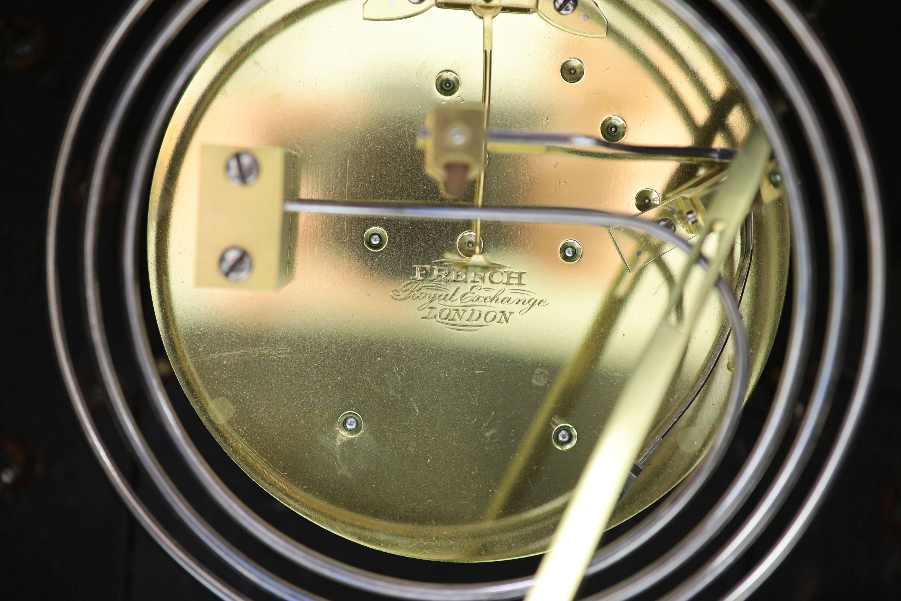 French, Royal Exchange, London. A Victorian ormolu mounted ebonised bracket clock, width 30cm depth 22cm height 42cm